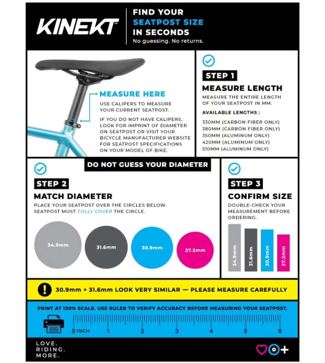 KINEKT Bike Suspension Seatpost, XR Lightweight Aluminum Alloy Seat Post for E-b