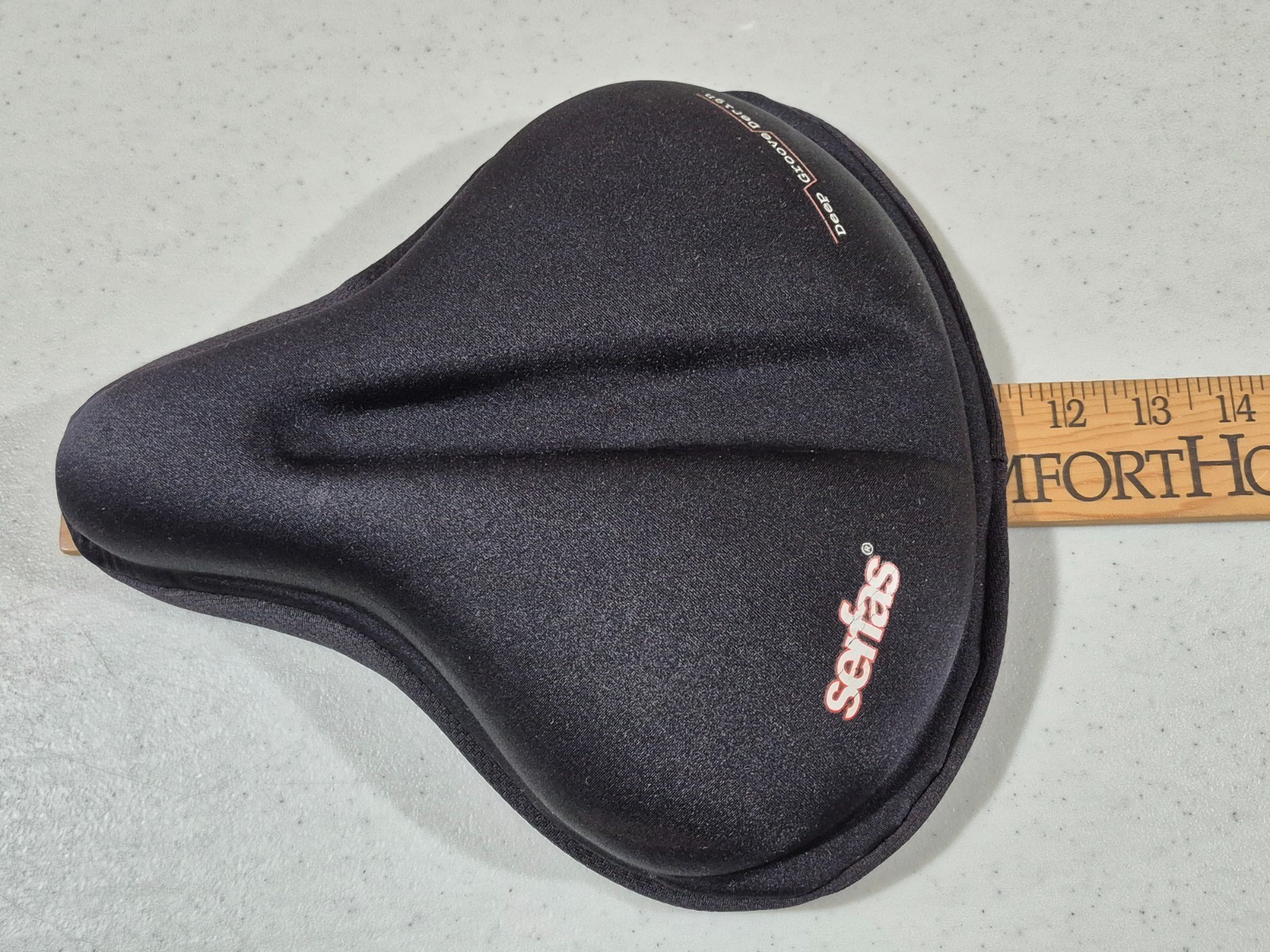 SERFAS Gel Bike Saddle Seat Pad Bicycle Cover Drawstring Deep Groove Design