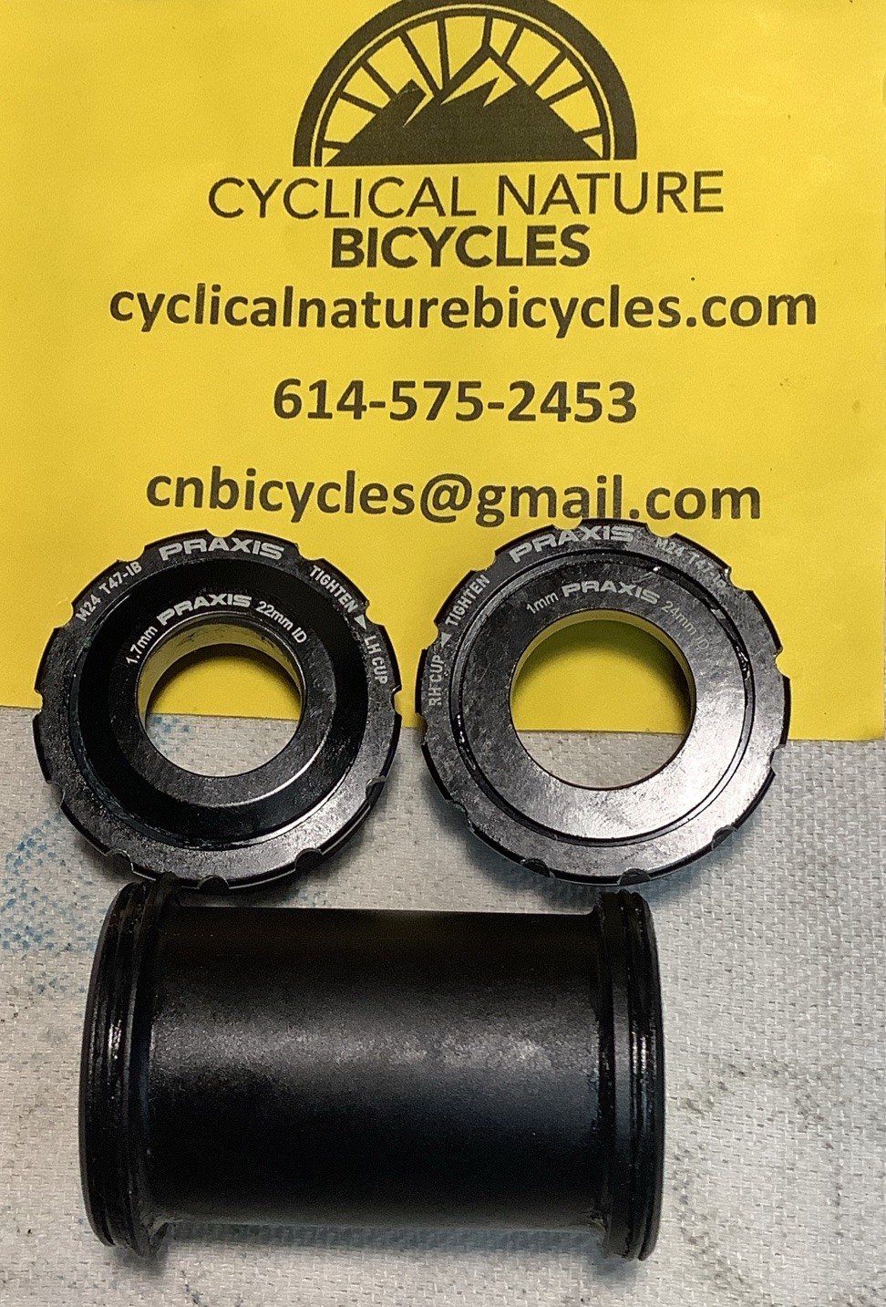 Praxis T47 GXP bottom bracket, 24mm/22mm spindle, new bike take-off