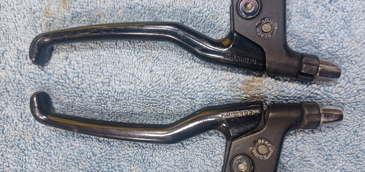 vintage, Shimano Deore XT 4-Finger Long Mountain Bicycle Brake Levers, BL-M730