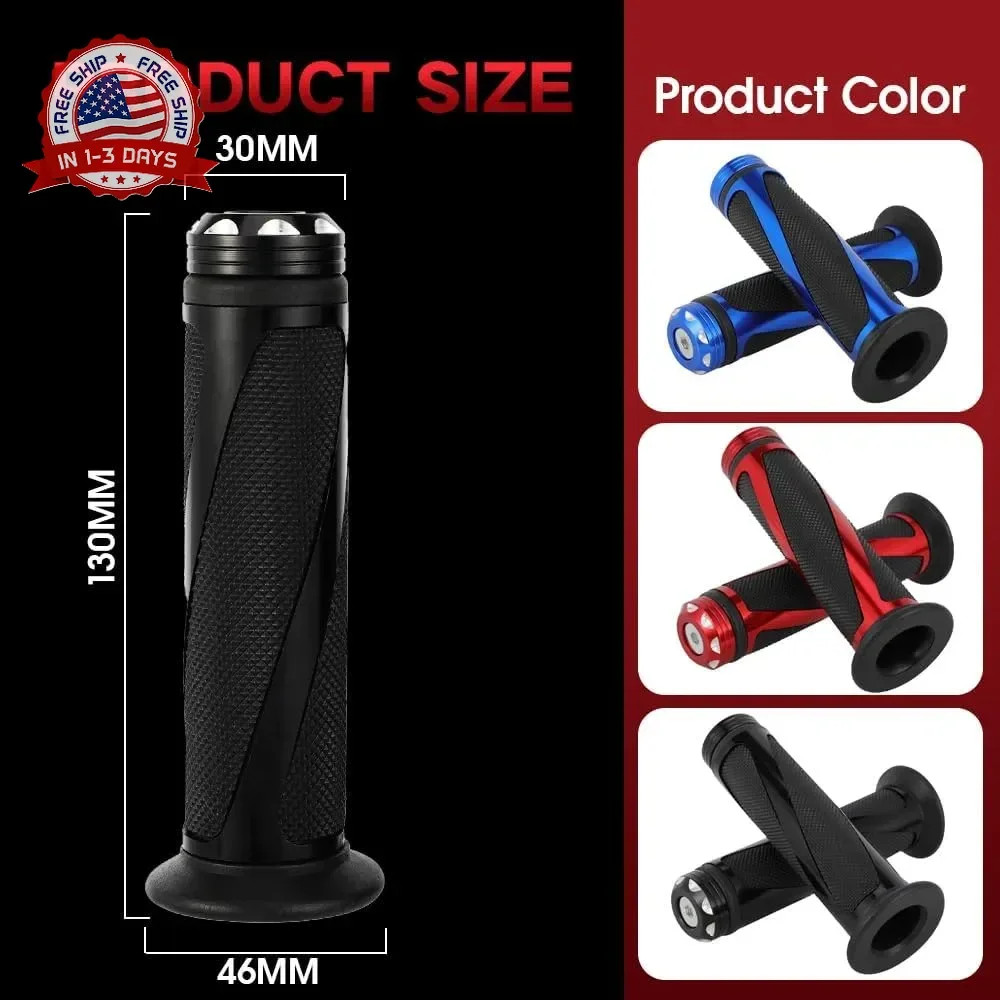 7/8″ 22mm ATV Handlebar Grips Non-Slip Universal for Foreman Recon Raptor Grizzl