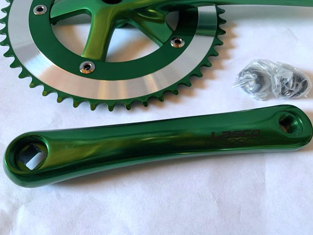 GREEN Bicycle Crank ChainWheel Set 48T x 170mm Single Speed Track Fixie Bikes