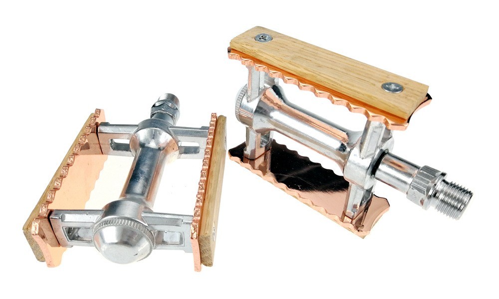 Vintage Wood Aluminum Road MTB Mountain Bike Bicycle Pedal Fixie Flat Pedals
