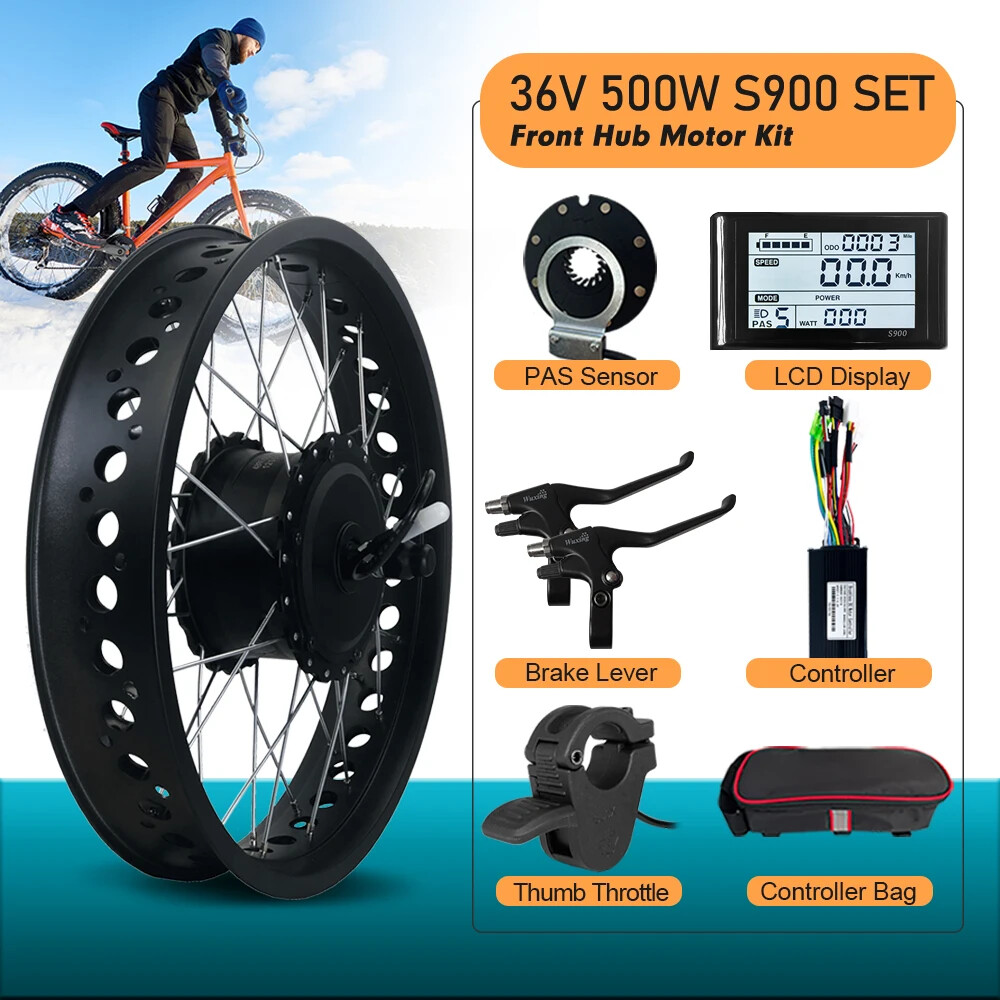 36 48V 500W Brushless Gear Front Motor Wheel for Snow Fat Bike Electric Bicycle