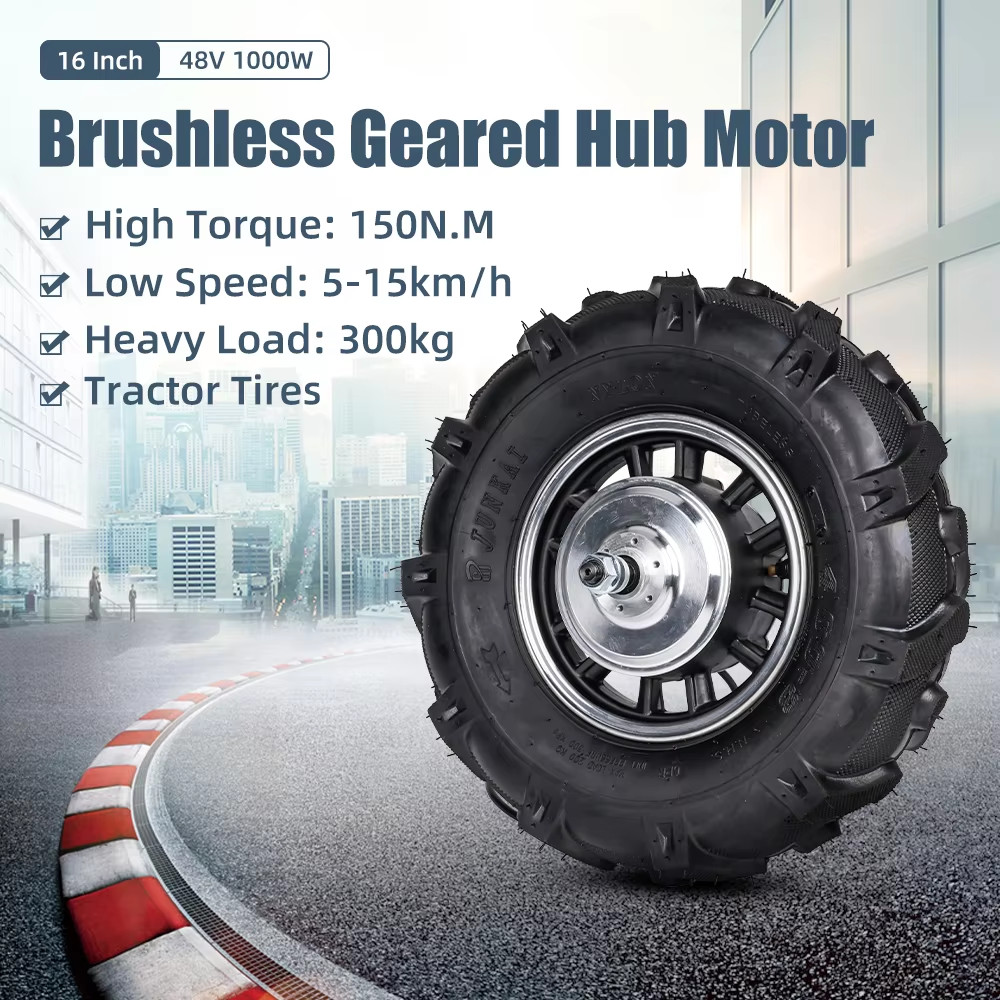 LUNYEE 16 Inch 48V 500W 1000W 1500W Brushless Wheel Geared Hub Electric Motor