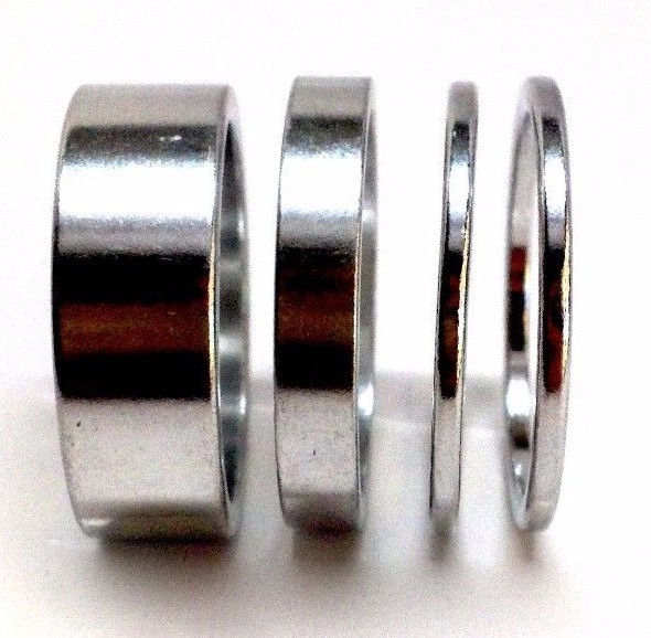 SILVER BIKE BICYCLE ALLOY 1″ HEADSET SPACERS SET 2mm 5mm 10mm SILVER NEW
