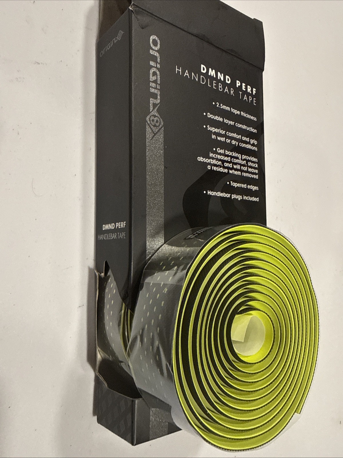 Black Hi Viz Yellow Origin8 DMND PERF Flo Liter Handlebar Tape 2.5 Double Layer