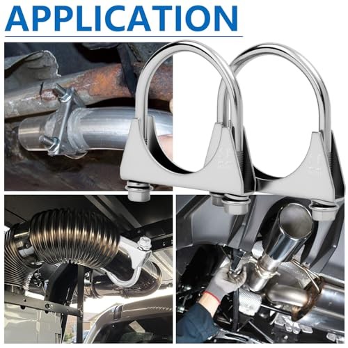 2.25″ U-Bolt Muffler Exhaust Clamps, Saddle Style U-Bolt Clamp 2.25″ OD (58 mm)
