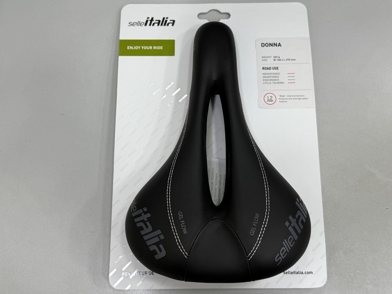 Selle Italia Donna Flow FeC Alloy Rail (Lady) Saddle L2 (168 x 270mm) Black