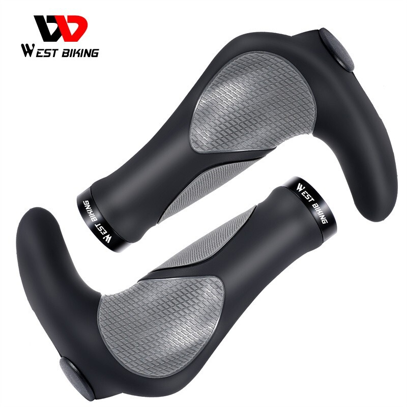 WEST BIKING Bike Grips Ergonomic Lock-on Bicycle Handlebar Bar Ends Plugs a Pair