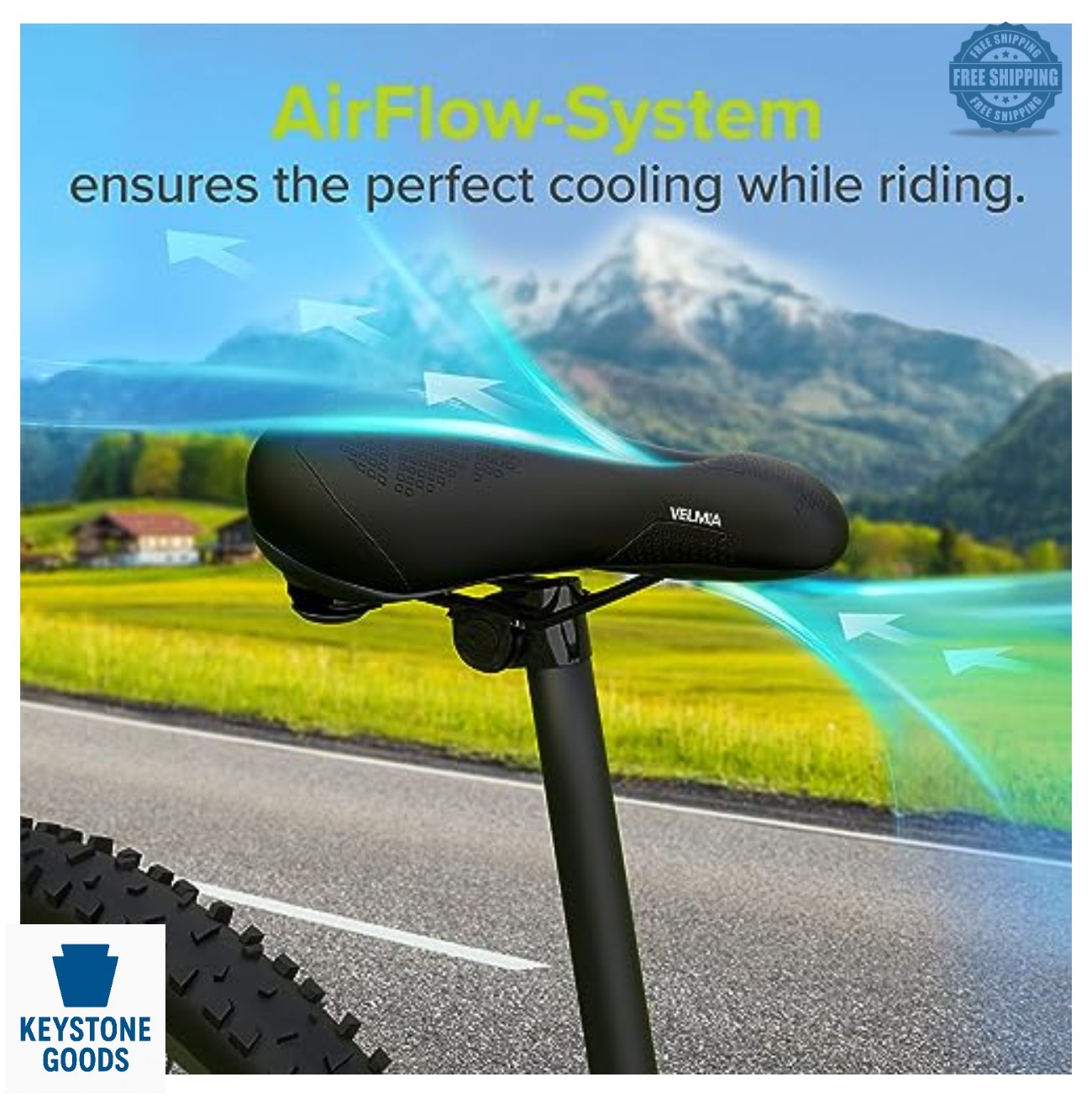 Bicycle Saddle 7.3 Inch Memory Foam Waterproof Ergonomic Unisex Bike Seat for