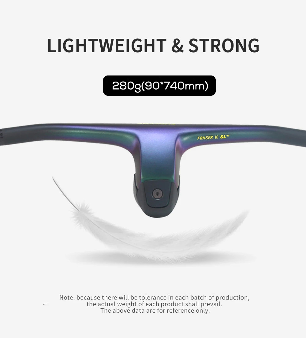 -20° Full Carbon Fibre MTB Bicycle Integrated Cockpit Handlebar 740mm 760mm