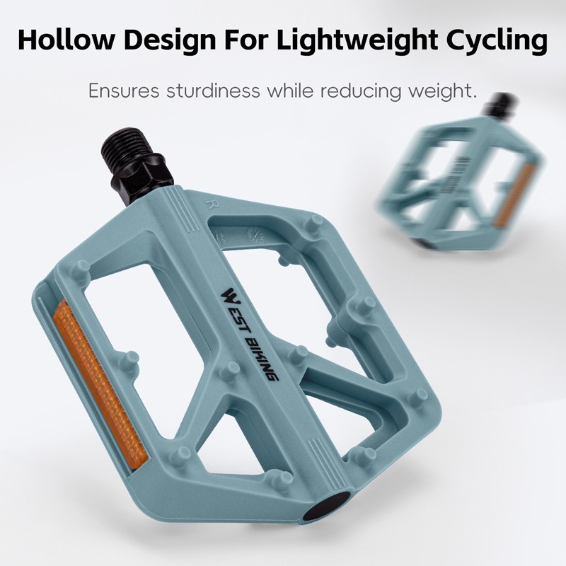 WEST BIKING Nylon Bicycle Pedals DU Sealed Bearing 9/16″ Bike Flat Pedals A Pair