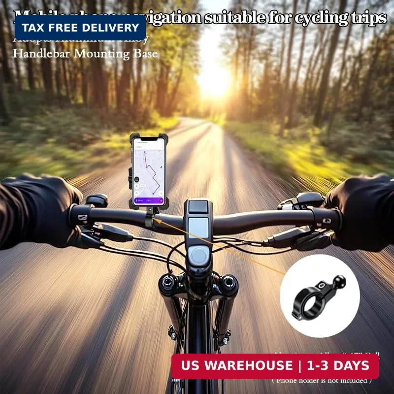 Aluminum Handlebar Base Mount with 17mm Ball Head Adapter for Round Rail Diamete