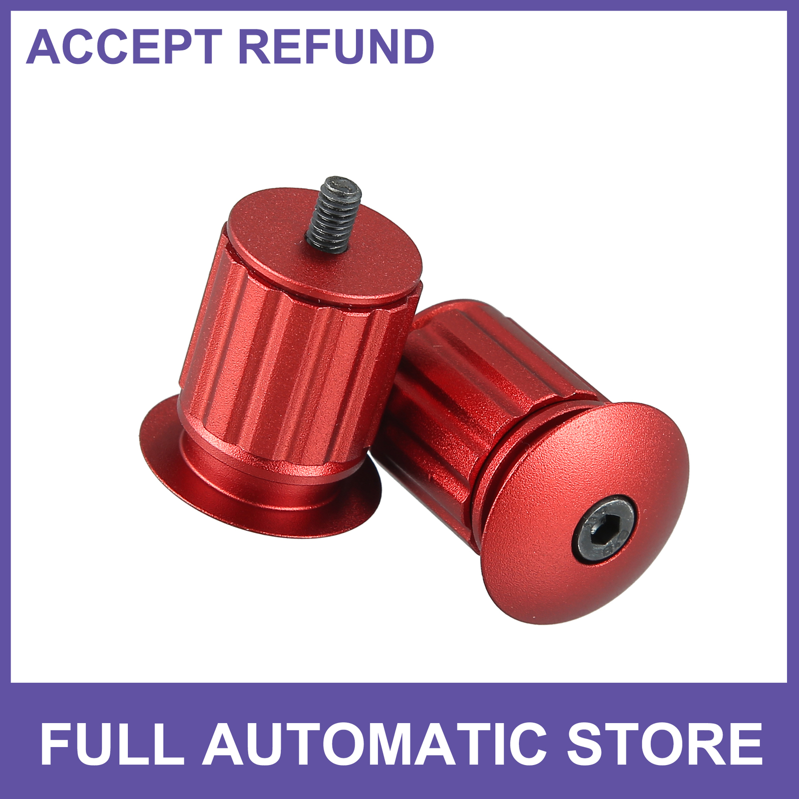 1 Pair Aluminum Alloy 17.5-22mm Handlebar End Plugs for Road Mountain Bicycle