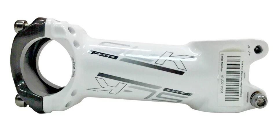 FSA SL‑K Stem 100mm 31.8mm ±6° 1‑1/8″ Alloy w/ Carbon Faceplate White
