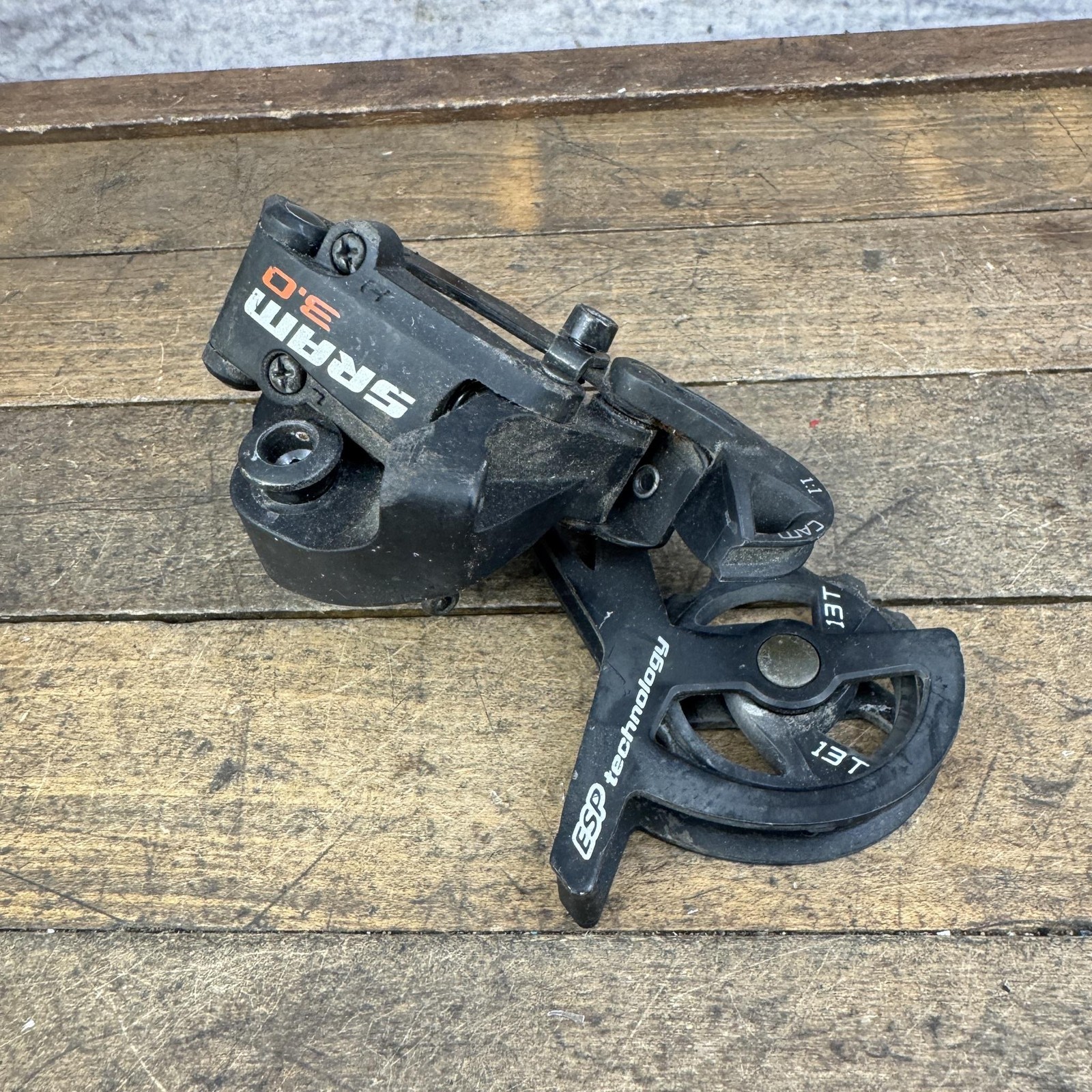 Vintage SRAM 3.0 Rear Derailleur Long Cage Bolt-On Black ESP MTB Bike 1990s