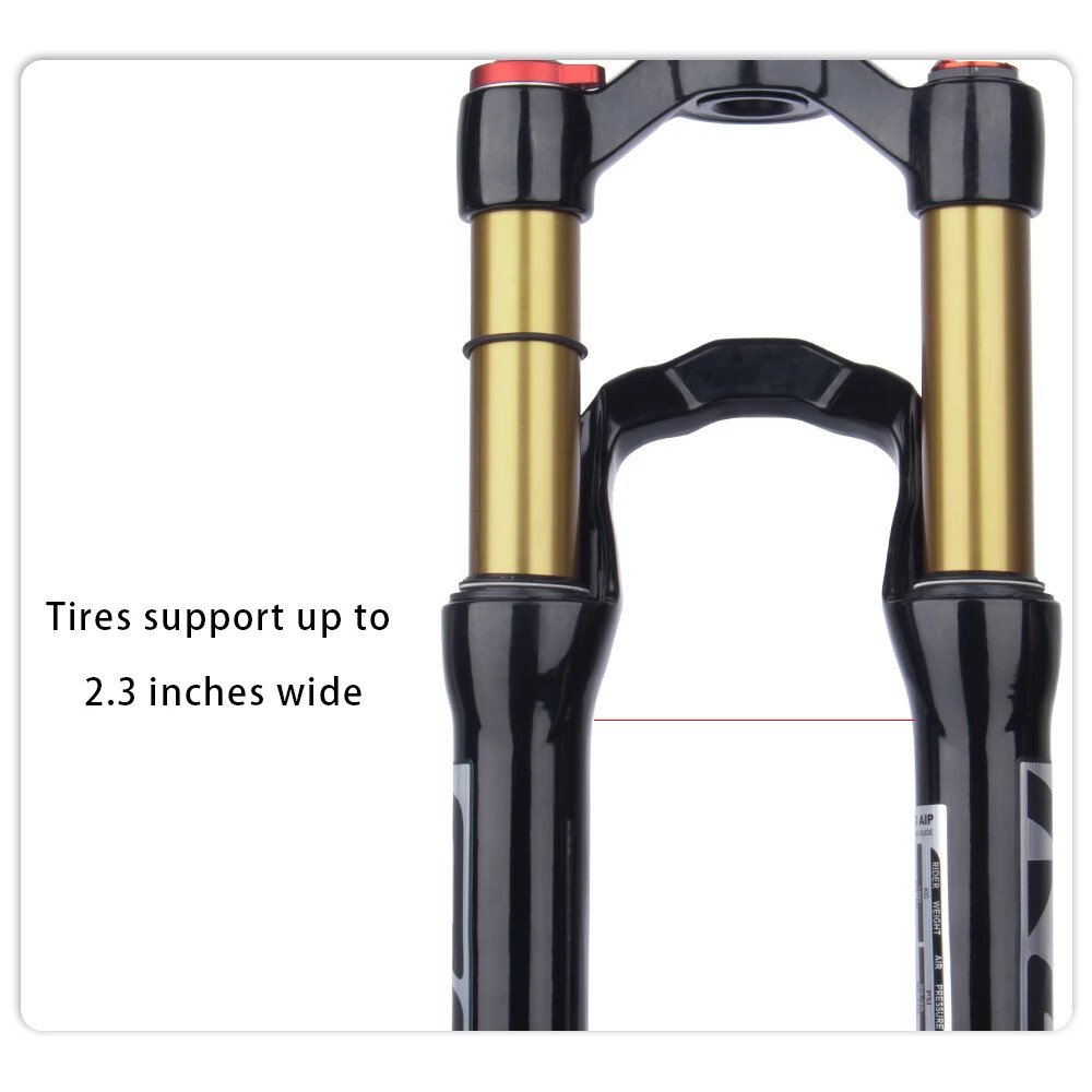 20inch MTB Bicycle Thru-Axle Quick Release Suspension Air Front Frok 90mm Travel