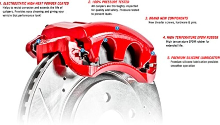 Rear Red Powder Coated Brake Caliper Pair for Dodge Nitro 2007-11 |Jeep