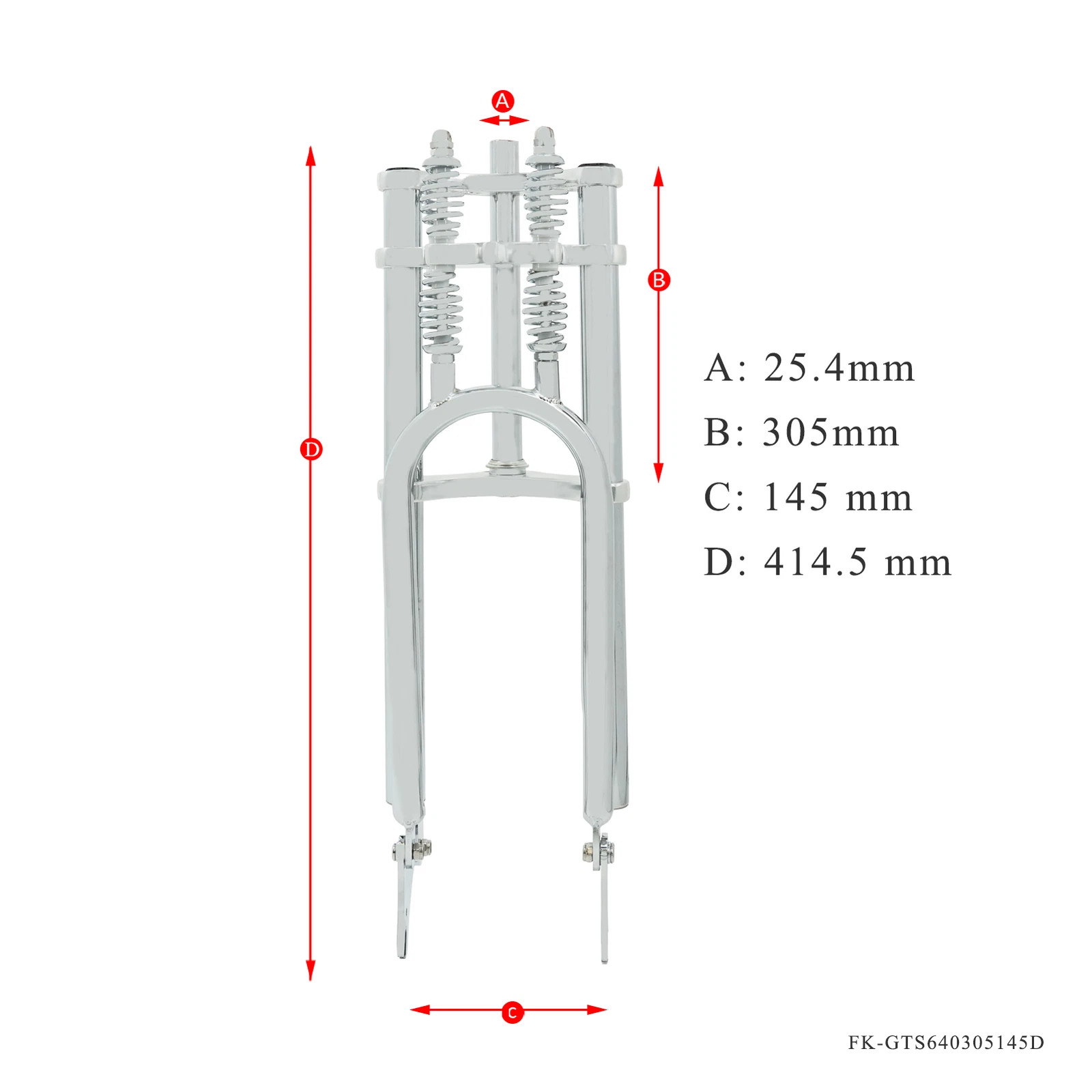 Tracer Steel Adjustable 1″ Dual Spring Bike Fork Disc 26″x 3.0, 4.0 Fat Tire