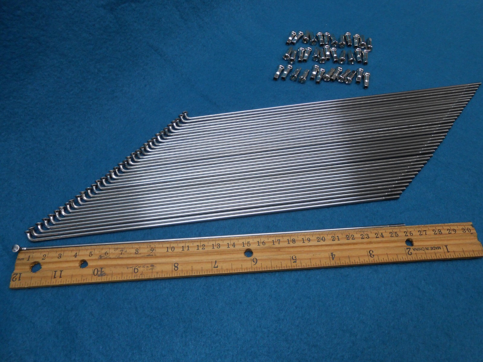 260mm Long 36 Silver Stainless Spokes 12g (2.6mm with Silver brass nipples SAPIM
