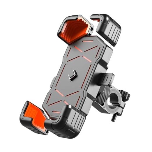Orange Motorcycle Phone Mount – ABS Quick Release Holder for 4.7″ – Orange