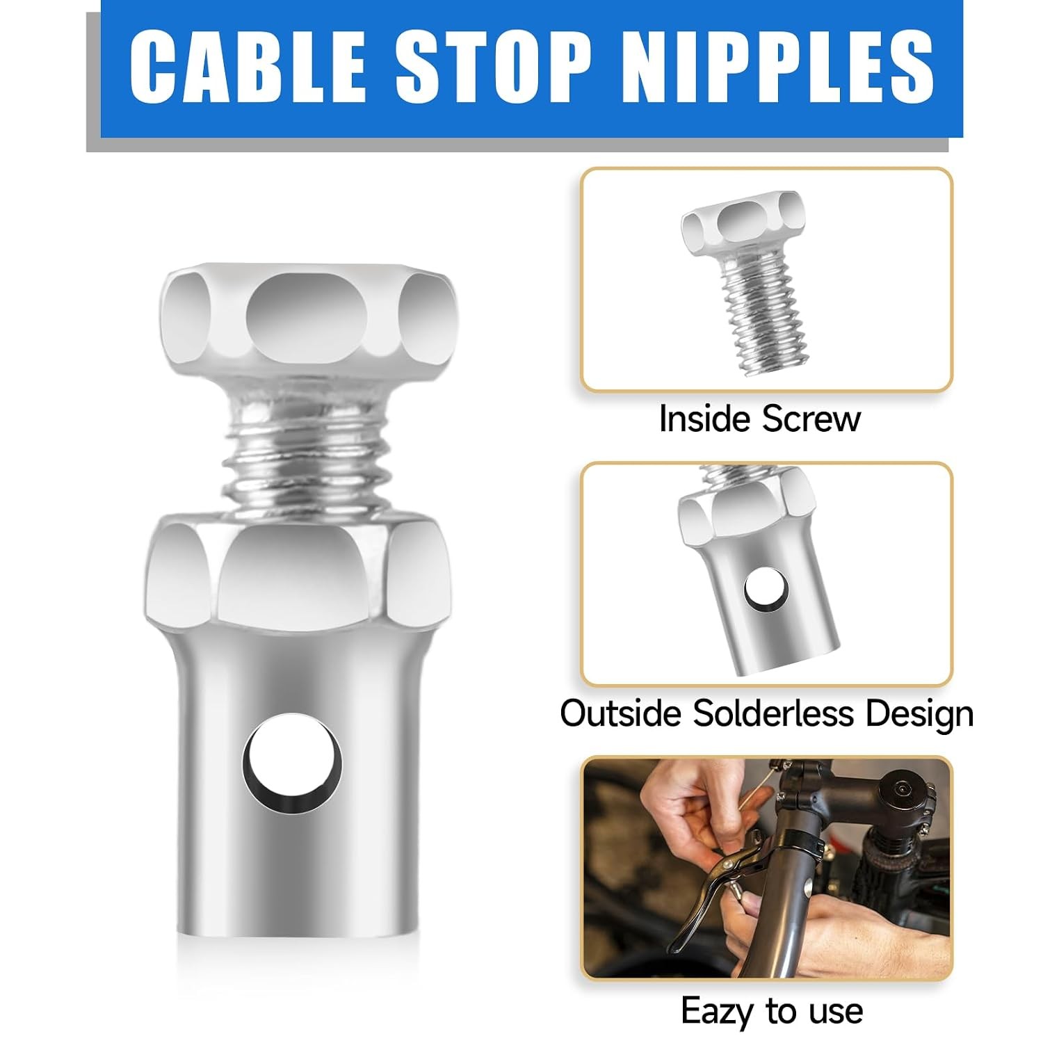 Universal Throttle Cable Ends 1/8″ Lock Brake Cable Parts Throttle Cable Ends