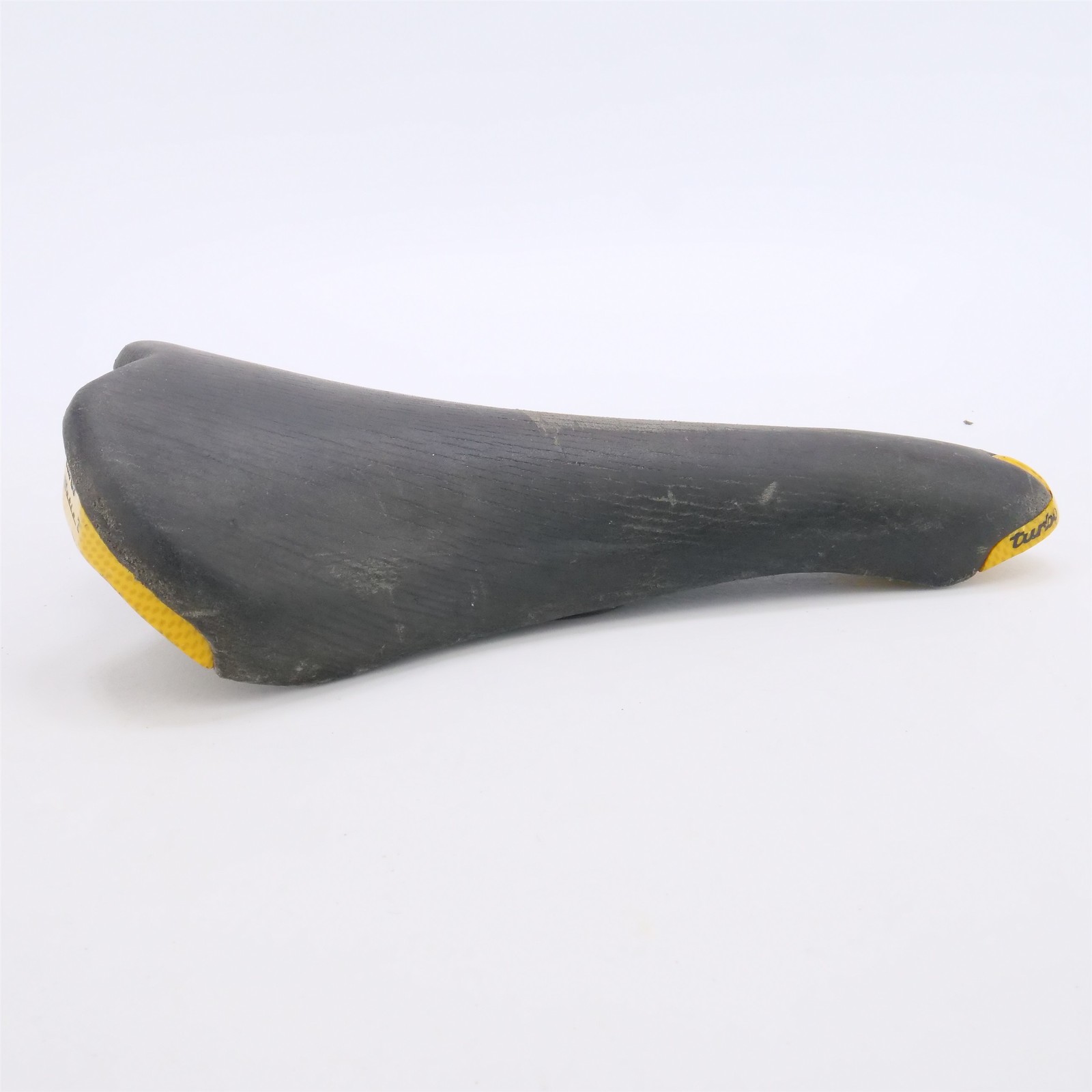 Selle Italia Turbo Matic 2 Saddle Leather CrMo Rail Black Yellow Italy Vintage