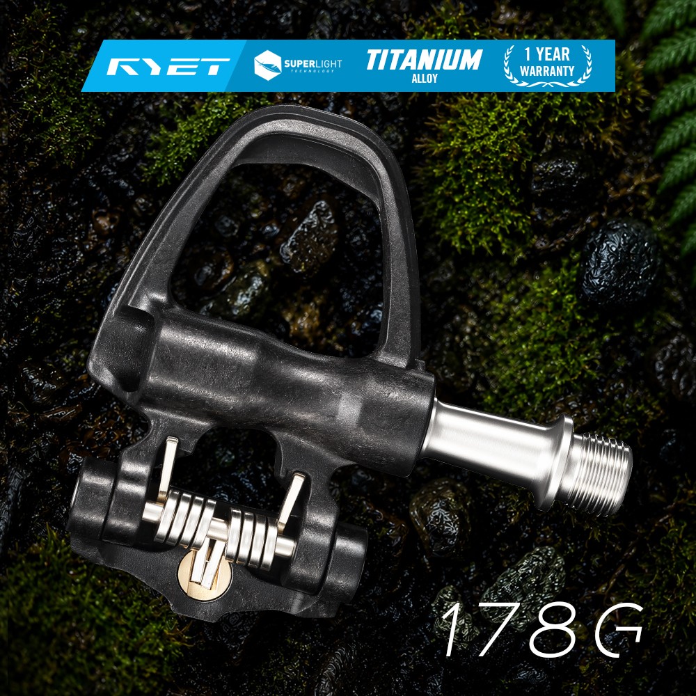 RYET Ultralight Carbon Pedals 178g Titanium Axle DU Bearings Road Bike Cycling