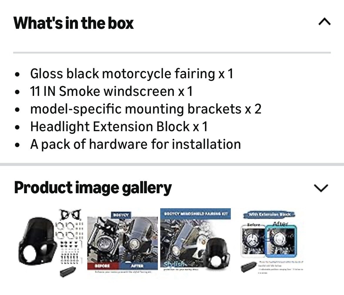 Motorcycle Fairing Windshield Kit, 5.75″ Headlight Fairing 11″ Smoked Motorbi…