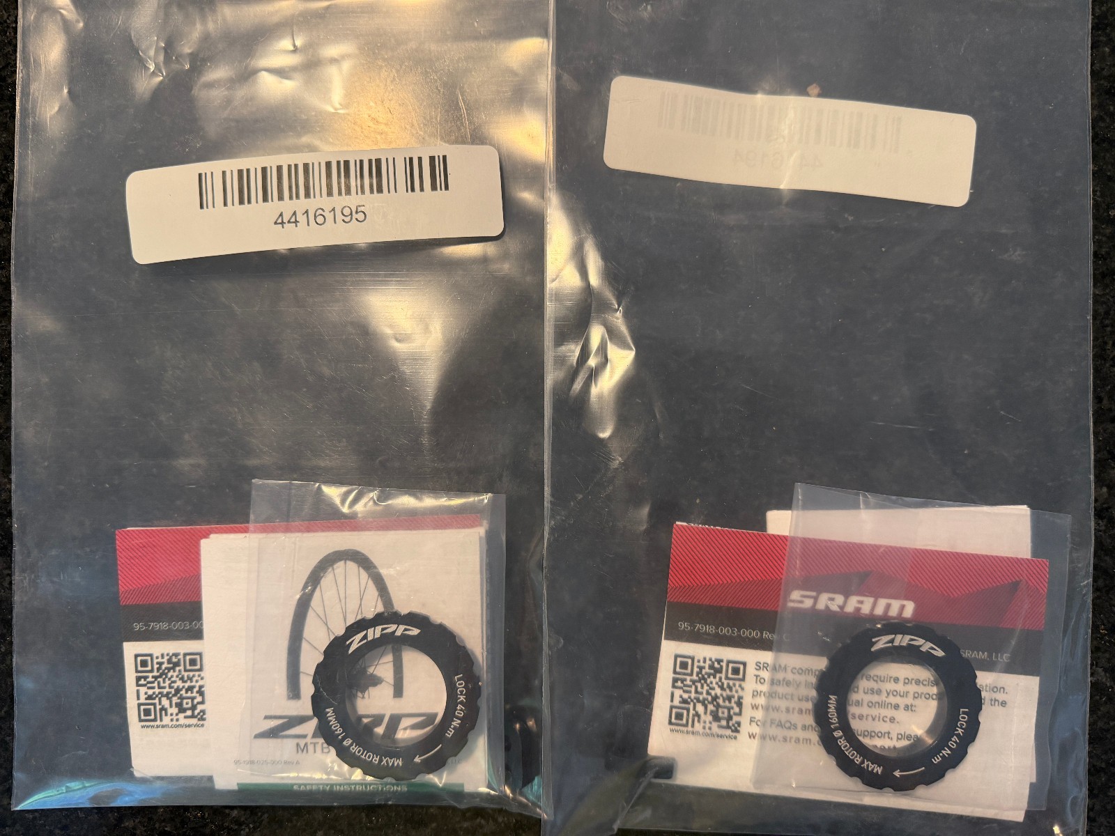 Zipp Centerlock Disc Brake Rotor Lockrings Internal Spline – Pair