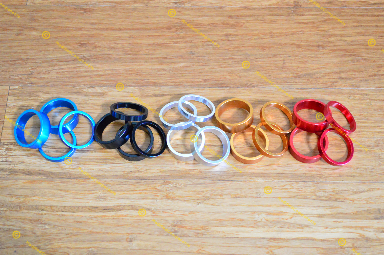 Mod CNC 1 1/8 threadless headset stem spacer 4pc set 5mm 10mm