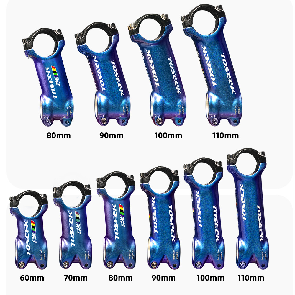 TOSEEK 6°/17° Bicycle Stem Aluminum Mountain Road Bike Stem 28.6*31.8mm 60-110mm