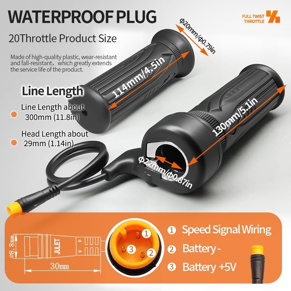 Electric Motorcycle Accelerator Right Hand Full Twist Throttle Ebike Throttle…
