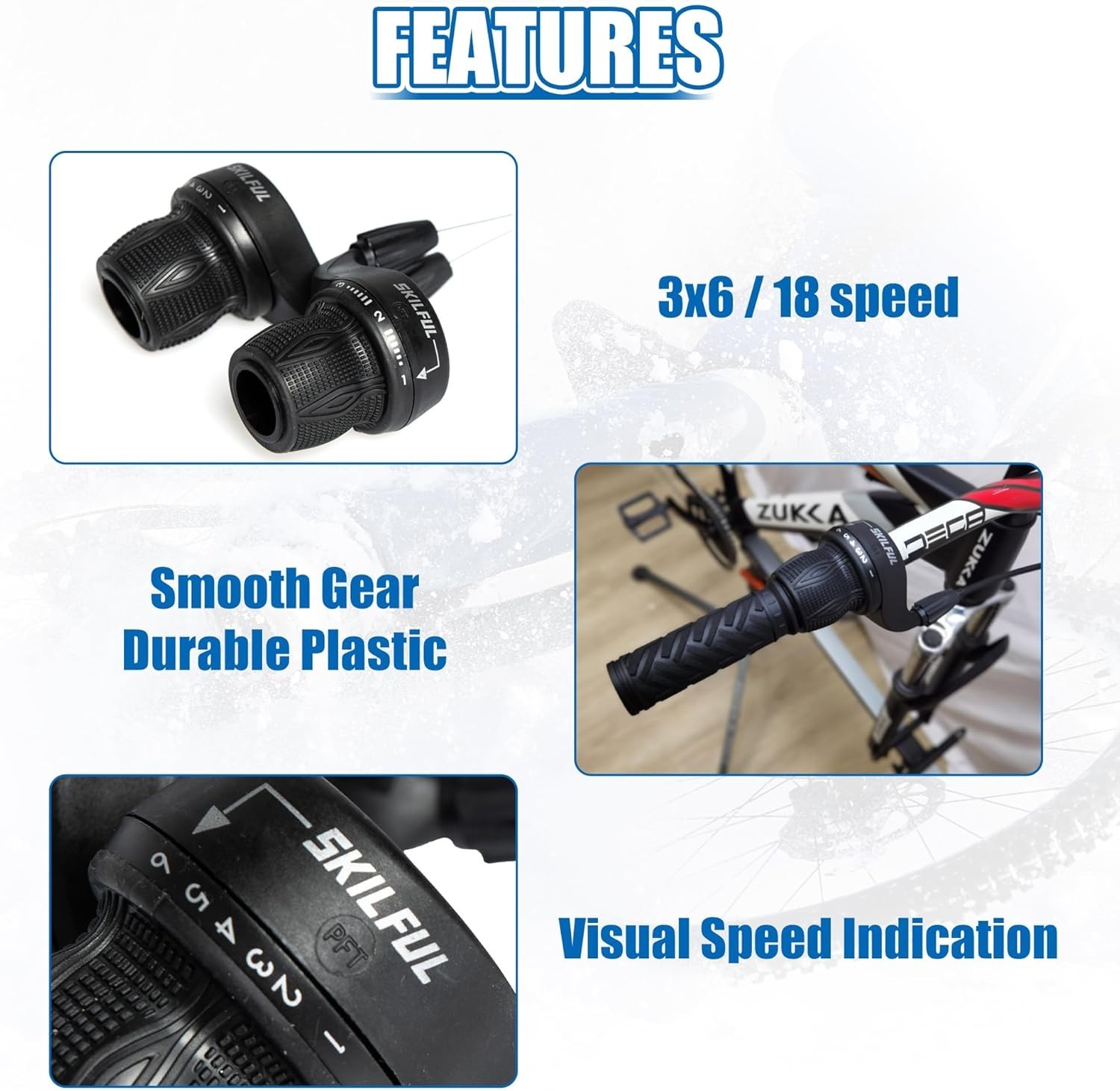 Innovative Bicycle 18-Speed Shifter with Ambidextrous Grips – Simple Operation