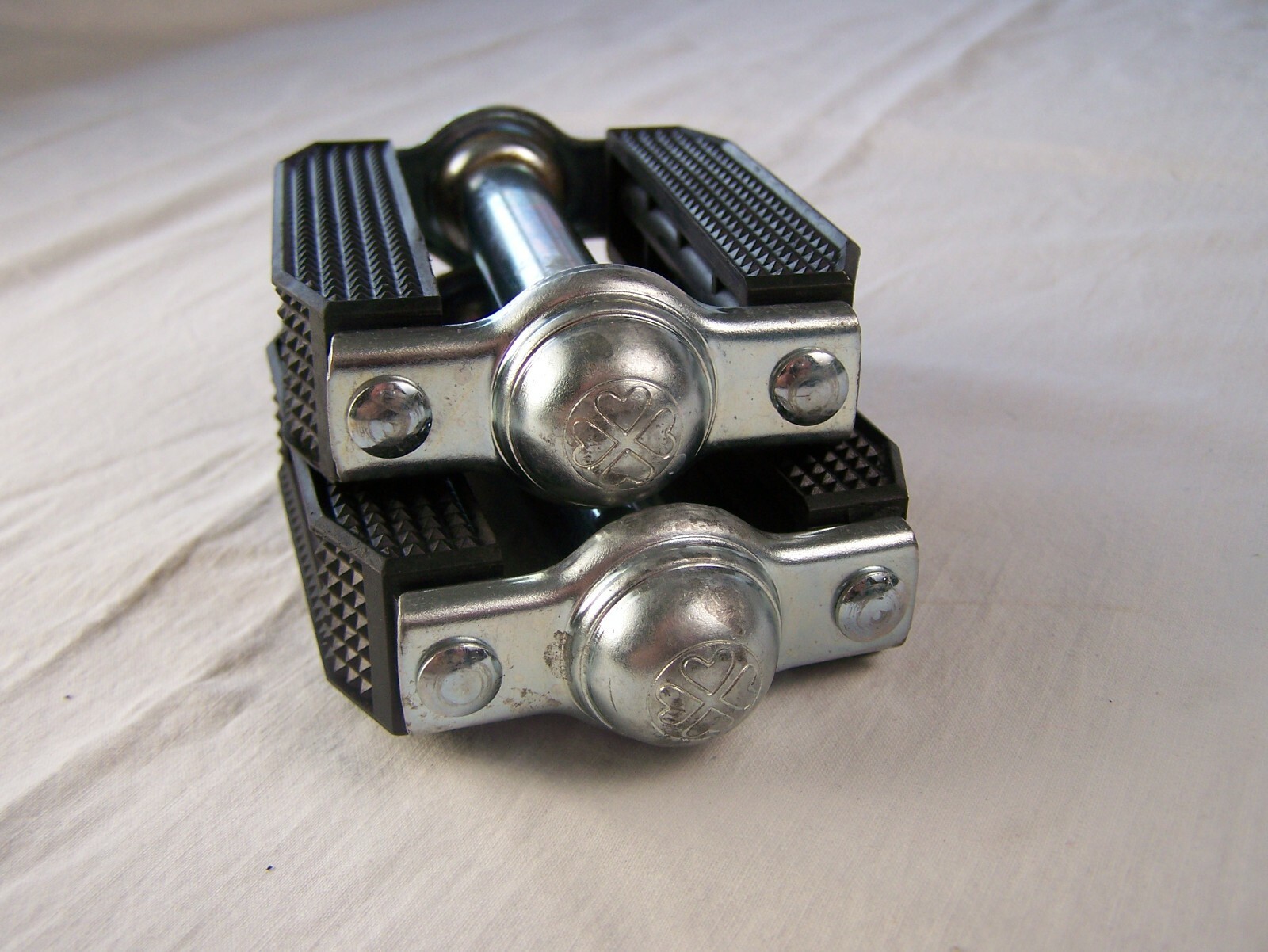 Bicycle Pedal Set Vintage Cateye Reflector Four Leaf Clover VGC Cruiser