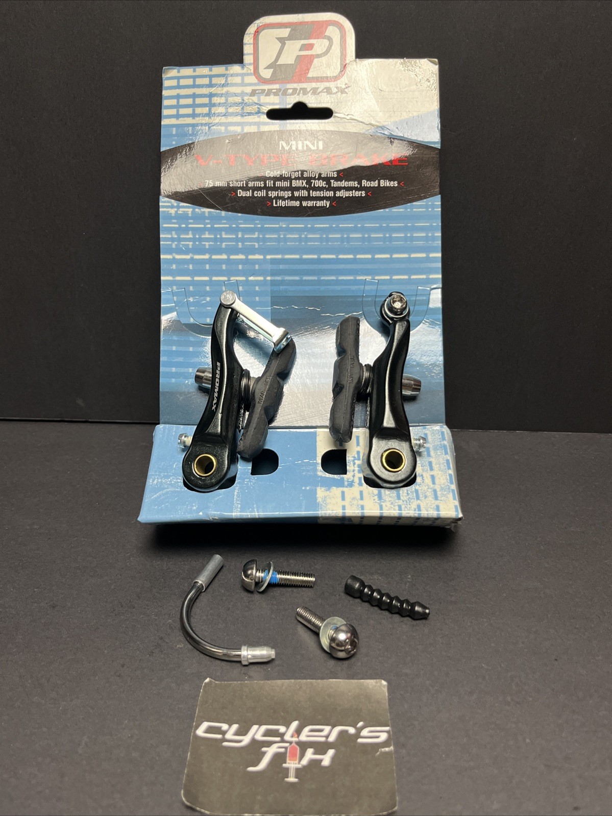 New Promax 75mm Mini V-Brake Alloy Black For Mini Racing Bmx Tandem Road Bikes