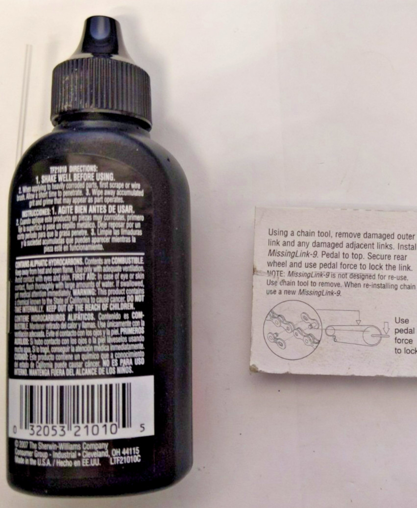 Chain Repair Kit- KMC Missing Link for 6.6mm and Tri-Flow Superior Lubricant