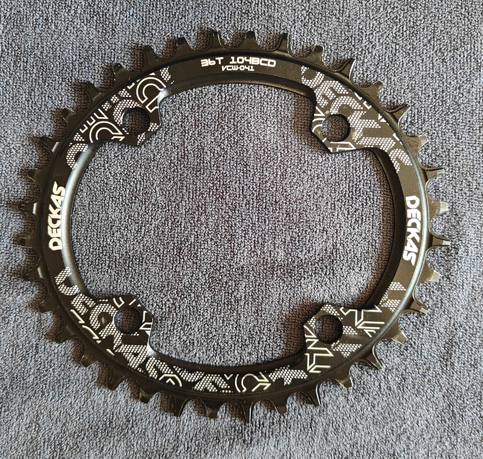 DECKAS VCW041 36T 104BCD 4-Arm MTB Narrow Wide Chainring Aluminum Black