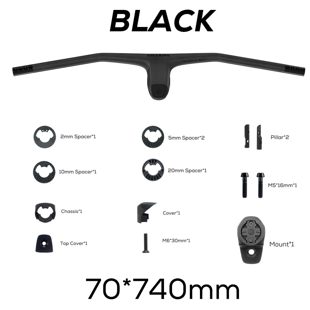 740MM -20° Degree Carbon Integrated Cockpit MTB Handlebar with Titanium Screws
