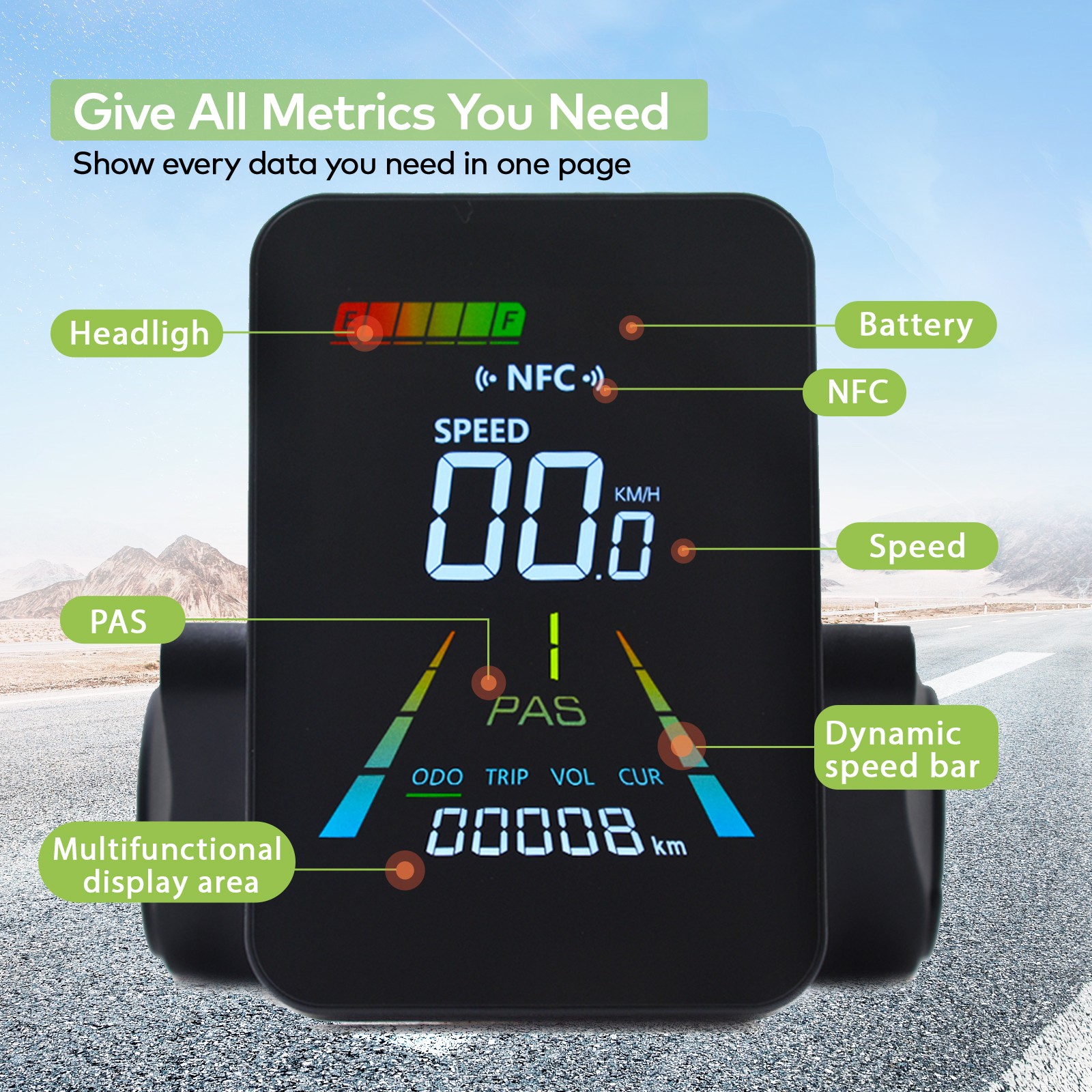 F3【UART2】Turn On The NFC EBike LCD Display Bicycle Speedometer Computer