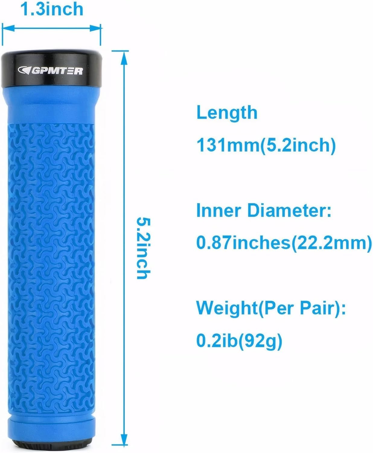 Soft Touch Rubber Bike Handlebar Grips – Lock-On, 131mm, All-Weather Grip