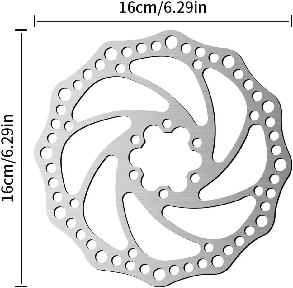 2Pcs 160mm Disc Brake Rotor Stainless Steel Bike Disc Brake Rotor with 6 Bolts F