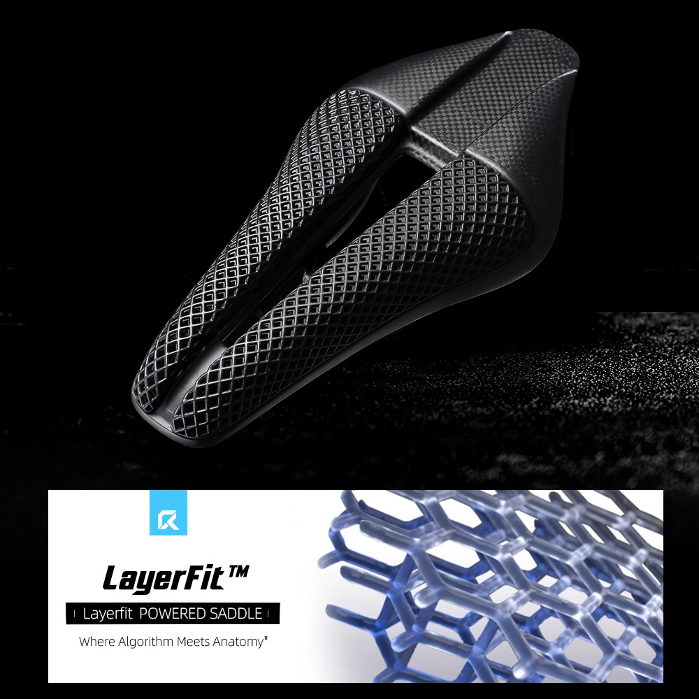 Full Carbon 3D Printed Triathlon Saddle Short Nose Wide Aero Design Carbon Shell
