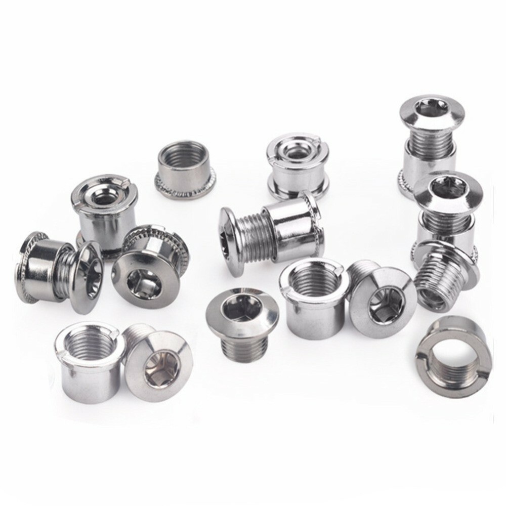 5 Crankset Silver Sport Stainless High Quality 5 Set Steel Bike Chainring Bolts