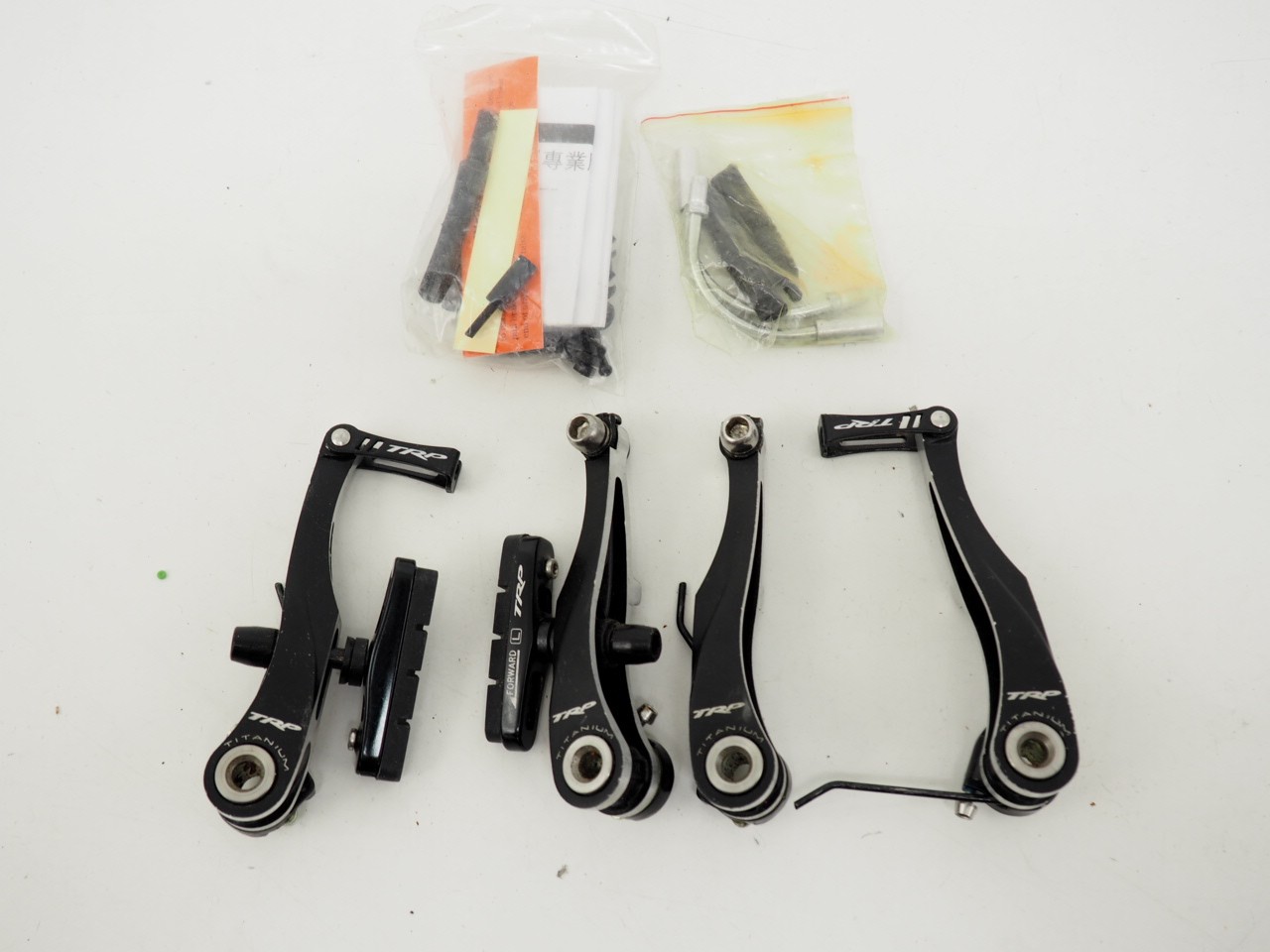 TRP CX9 Titanium Linear Pull Cyclocross V-Brakes Black/Silver Front and Rear Set