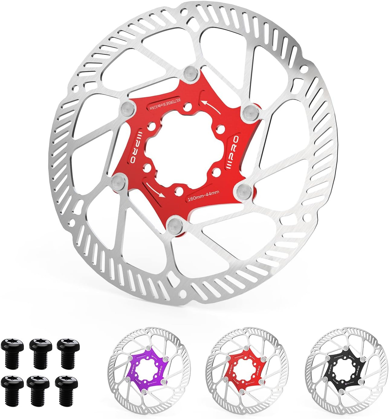 IIIPRO A2 140Mm 160Mm 180Mm 203Mm Floating Bike Disc Brake Rotor with 6 Bolts,Mt