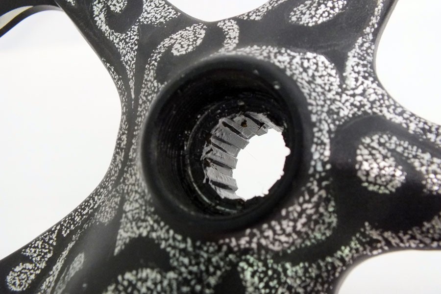 Vtg Sram Power Spline Track Crank 48t Custom Black Scroll Design 172.5mm 130BCD