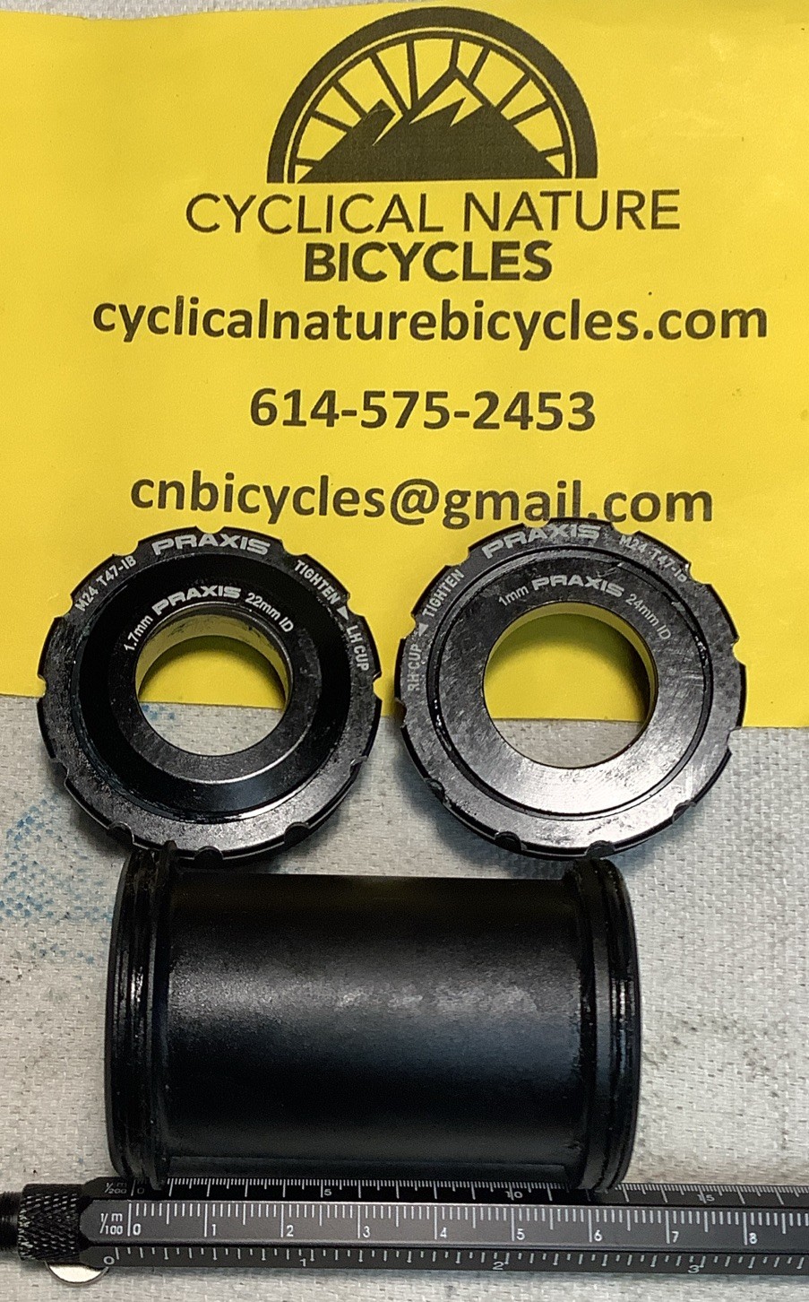 Praxis T47 GXP bottom bracket, 24mm/22mm spindle, new bike take-off