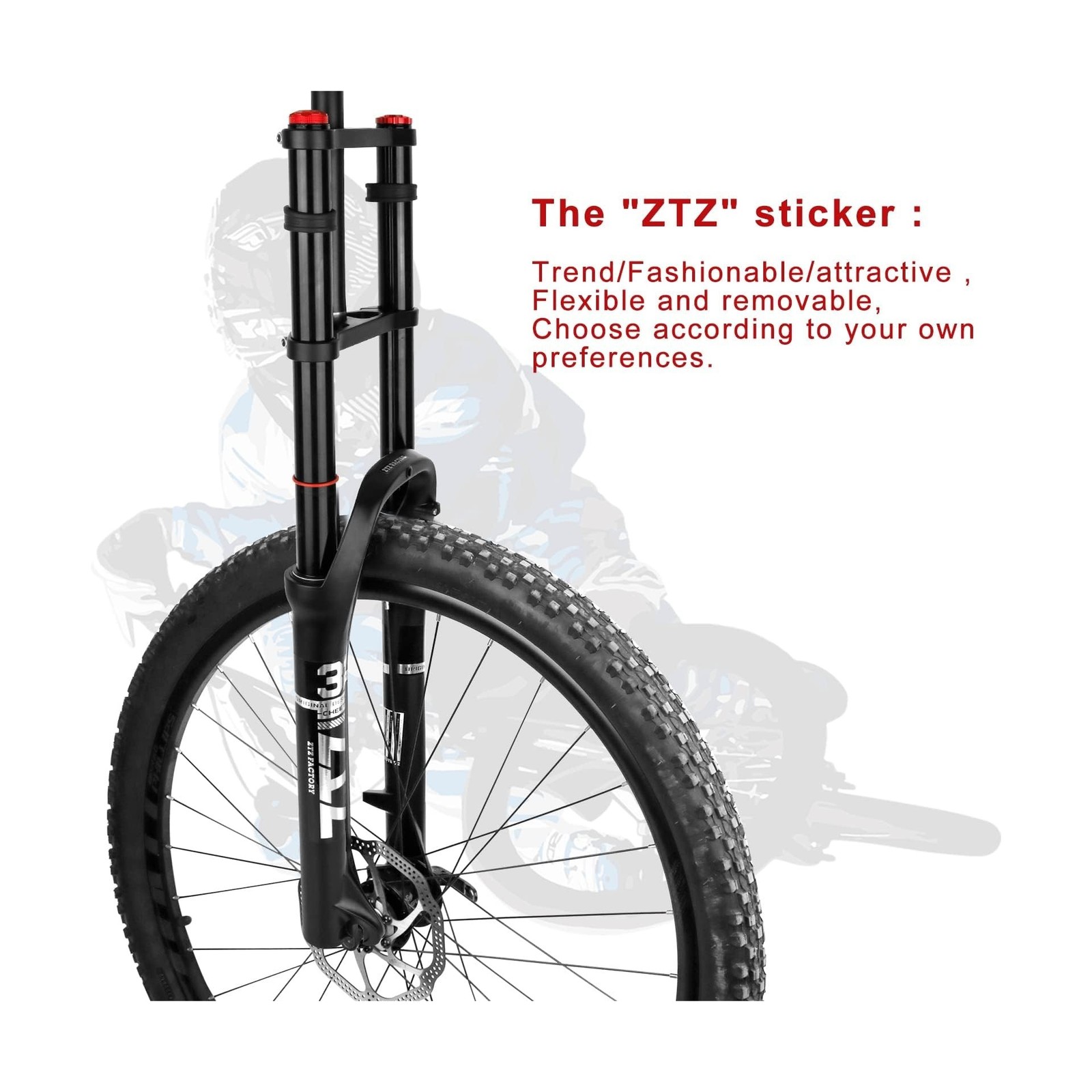 ZTZ 20/26 inch 4.0 Fat Tire Bike Air Suspension Fork – 180mm Travel, 135mm Hu…